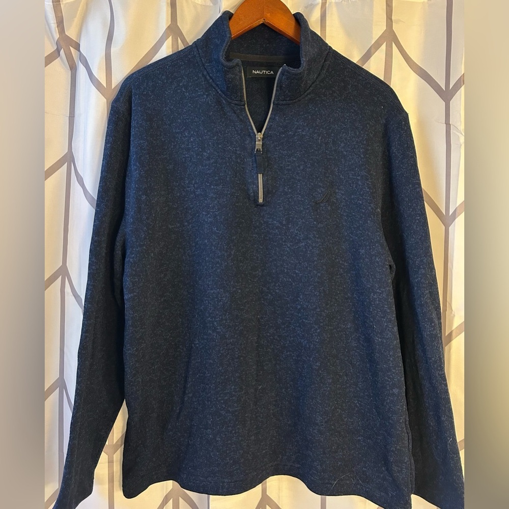Nautica Men's Dark Blue Zip-Up Sweater